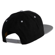 3D Puff Letter A Patched Classic Snapback Wool Blend 2 Tone Cap - Black-Silver OSFM