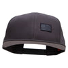 Small Black Patriotic American Flag Superior Cotton Twill Flat Bill Snapback Prostyle Cap - Charcoal OSFM