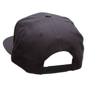 Small Black Patriotic American Flag Superior Cotton Twill Flat Bill Snapback Prostyle Cap - Charcoal OSFM