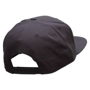 Small Black Patriotic American Flag Superior Cotton Twill Flat Bill Snapback Prostyle Cap - Charcoal OSFM