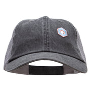 Hexagon with Mirror Center Patched Pigment Dyed Wash Caps - Black-Grey OSFM