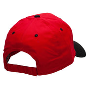 Monkey Animal Patched Two Tone Cotton Twill Low Profile Strap Cap - Black-Red OSFM