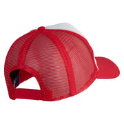 Chicago Flag Patched 5 Panel Pet Spun Mesh Cap - White-Red OSFM