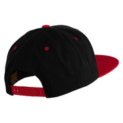 3D Puff Letter A Patched Classic Snapback Wool Blend 2 Tone Cap - Black-Red OSFM