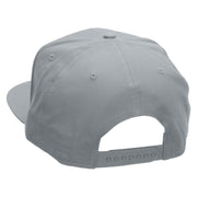 Small Black Patriotic American Flag Superior Cotton Twill Flat Bill Snapback Prostyle Cap - Grey OSFM