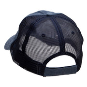 Hexagon with Mirror Center Patched Pigment Dyed Wash Caps - Navy-Navy OSFM