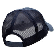 Hexagon with Mirror Center Patched Pigment Dyed Wash Caps - Navy-Navy OSFM