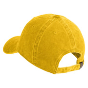 Four Leaf Clover Patched Washed Solid Pigment Dyed Cotton Twill Brass Buckle Cap - Yellow OSFM