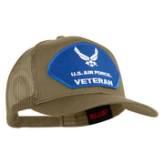 U.S. Air Force Veteran Blue Patched Solid Cotton Twill Mesh Prostyle Cap - Khaki OSFM