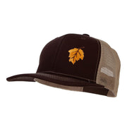 Fall Leaves Patched Premium Mesh Cap