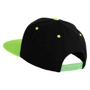 3D Puff Letter A Patched Classic Snapback Wool Blend 2 Tone Cap - Black-Yellow OSFM