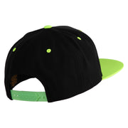3D Puff Letter A Patched Classic Snapback Wool Blend 2 Tone Cap - Black-Yellow OSFM