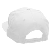 Small Black Patriotic American Flag Superior Cotton Twill Flat Bill Snapback Prostyle Cap - White OSFM