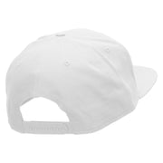 Small Black Patriotic American Flag Superior Cotton Twill Flat Bill Snapback Prostyle Cap - White OSFM