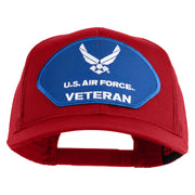 U.S. Air Force Veteran Blue Patched Solid Cotton Twill Mesh Prostyle Cap - Red OSFM