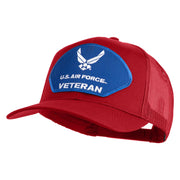 U.S. Air Force Veteran Blue Patched Solid Cotton Twill Mesh Prostyle Cap - Red OSFM