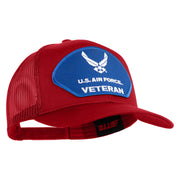U.S. Air Force Veteran Blue Patched Solid Cotton Twill Mesh Prostyle Cap - Red OSFM
