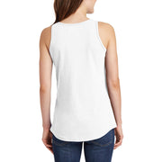 Summer Vibez Graphic Design Ladies Big Size Port & Company Core Cotton Tank Top T-Shirt - White XS