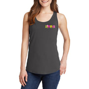 Summer Vibez Graphic Design Ladies Big Size Port & Company Core Cotton Tank Top T-Shirt - Charcoal XS