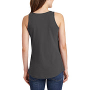 Summer Vibez Graphic Design Ladies Big Size Port & Company Core Cotton Tank Top T-Shirt - Charcoal XS