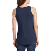 Summer Vibez Graphic Design Ladies Big Size Port & Company Core Cotton Tank Top T-Shirt - Navy XS