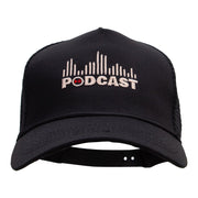 Podcast on Air Five Panels Pro Style Trucker Mesh Cap - Black OSFM