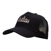 Podcast on Air Five Panels Pro Style Trucker Mesh Cap - Black OSFM