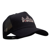 Podcast on Air Five Panels Pro Style Trucker Mesh Cap - Black OSFM