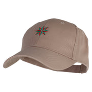 Star Ornament Embroidered Low Profile Structured  Cap - Khaki OSFM