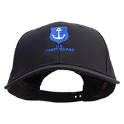 US Anchor Coast Guard Embroidered Six Panels Pro Style Cap - Black OSFM