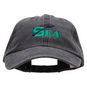 SEA Embroidered Pigment Dyed Wash Cap - Black OSFM