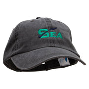 SEA Embroidered Pigment Dyed Wash Cap - Black OSFM