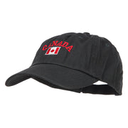 Canada with Flag Embroidered Low Cap