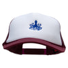 Octopus Embroidered Foam Panel Mesh Snapback - Maroon-White OSFM