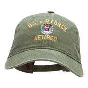 U.S. Air Force Retired Embroidered Washed Pigment Dyed Cap