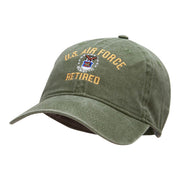 U.S. Air Force Retired Embroidered Washed Pigment Dyed Cap