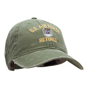 U.S. Air Force Retired Embroidered Washed Pigment Dyed Cap