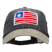 American Baseball Flag Embroidered Cotton Wash Cap