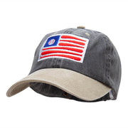 American Baseball Flag Embroidered Cotton Wash Cap