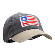 American Baseball Flag Embroidered Cotton Wash Cap