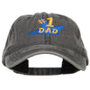 Number 1 Dad Star Embroidered Washed Cap