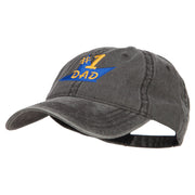 Number 1 Dad Star Embroidered Washed Cap