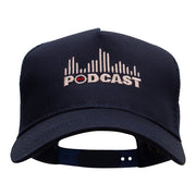 Podcast on Air Five Panels Pro Style Trucker Mesh Cap - Navy OSFM