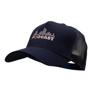 Podcast on Air Five Panels Pro Style Trucker Mesh Cap - Navy OSFM