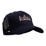 Podcast on Air Five Panels Pro Style Trucker Mesh Cap - Navy OSFM