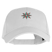 Star Ornament Embroidered Low Profile Structured  Cap - White OSFM