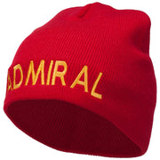 Admiral Embroidered Short Beanie