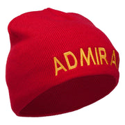 Admiral Embroidered Short Beanie