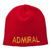 Admiral Embroidered Short Beanie