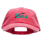 SEA Embroidered Pigment Dyed Wash Cap - Red OSFM